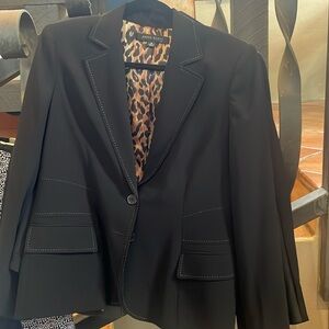 Anne Klein cheetah printt lined blazer with tan stitching…whaaaatttt?!